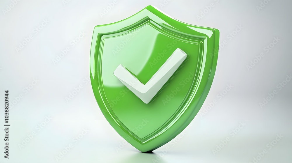 cartoon 3d Icon safety shield check mark perspective . green symbol security safety icon. Checkmark in minimalistic style. 3d vector illustration. white background cartoon 3d Icon safety shield check mark perspective . green symbol security safety icon. Checkmark in minimalistic style. 3d vector illustration. white background