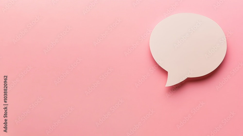 A paper speech bubble stands out against a pink background, awaiting words to fill it. A paper speech bubble stands out against a pink background, awaiting words to fill it.