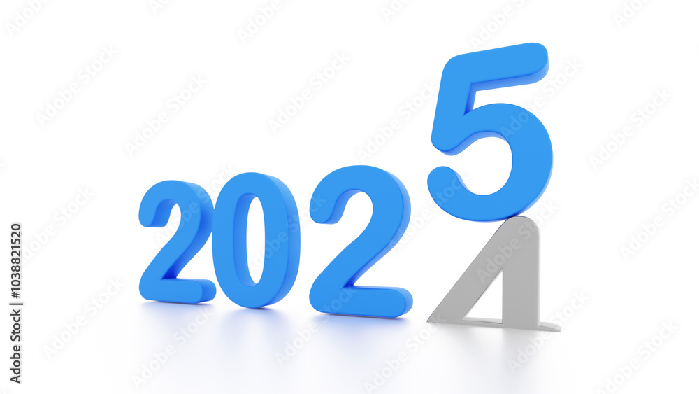 2025 new year, happy new year 2025, 3d illustration of 2025 blue 3d text turning year from 2021 to 2022. white background with empty space for text 2025 new year, happy new year 2025, 3d illustration of 2025 blue 3d text turning year from 2021 to 2022. white background with empty space for text