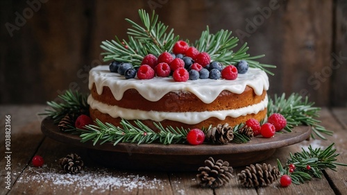 A fresh cream cake for christmas occasion