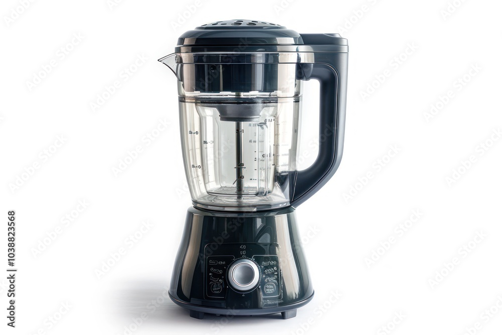 Blender with glass jar and multiple speed settings isolated on white background Blender with glass jar and multiple speed settings isolated on white background