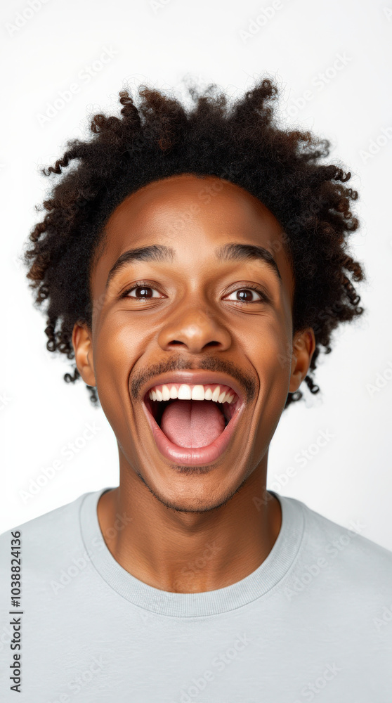 Excited and Happy African American and Interracial Person on White Background – Portrait Capturing Joy, Celebration, and Positivity Excited and Happy African American and Interracial Person on White Background – Portrait Capturing Joy, Celebration, and Positivity