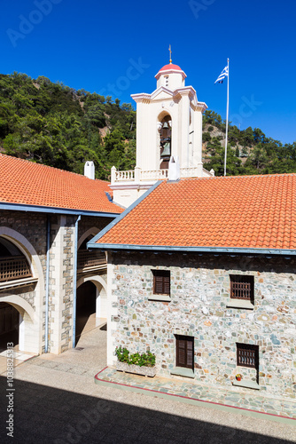 Famous orthodox monastery of Kykkos, Holy monastery of the Virgin of Kykkos in Cyprus. Pedoulas, Cyprus photo