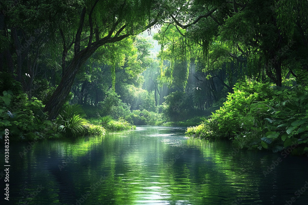 Obraz premium river in the woods