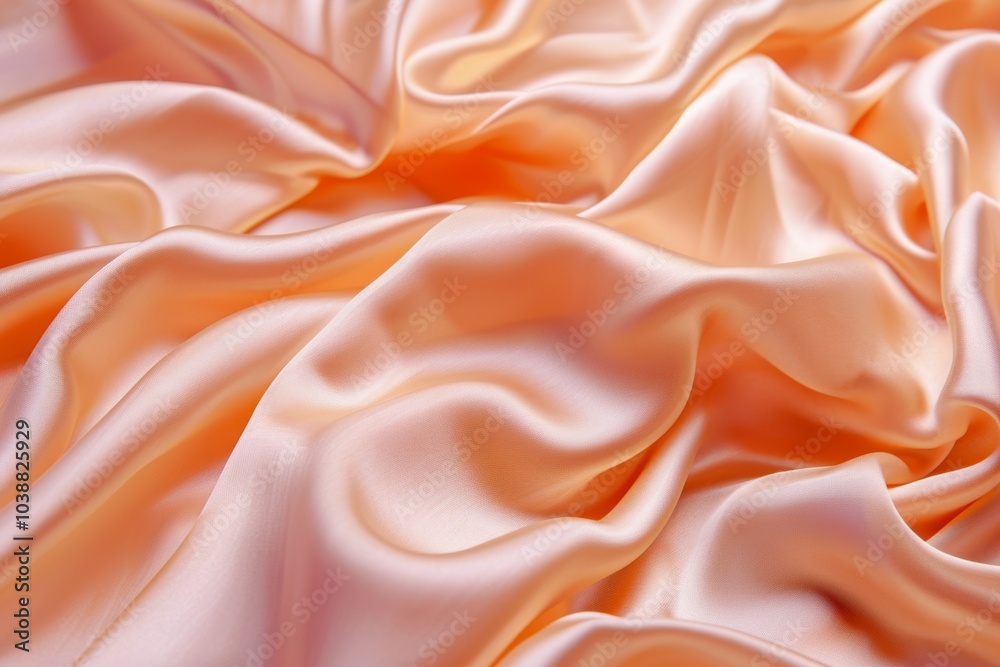 Obraz premium Close up of smooth and luxurious peach-fuzz fabric draping elegantly under soft lighting in an intimate setting