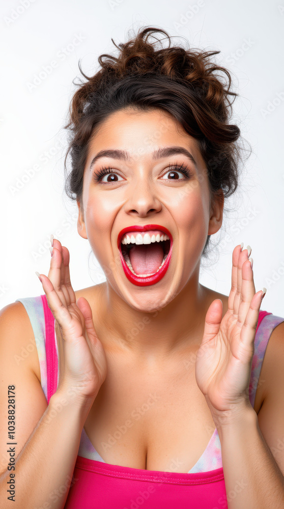 Excited and Happy African American and Interracial Person on White Background – Portrait Capturing Joy, Celebration, and Positivity Excited and Happy African American and Interracial Person on White Background – Portrait Capturing Joy, Celebration, and Positivity