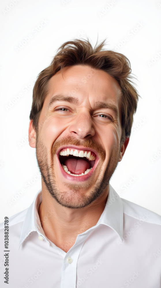 Excited Person in Vibrant Clothes and Joyful Expressions: Colorful Portrait on White Backgrounds for Stock Photography Excited Person in Vibrant Clothes and Joyful Expressions: Colorful Portrait on White Backgrounds for Stock Photography