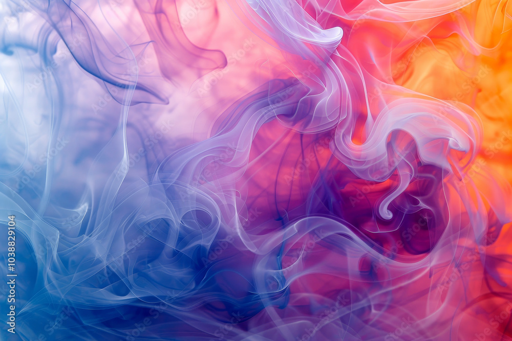 The image is a colorful smokey background with a blue and orange swirl The image is a colorful smokey background with a blue and orange swirl