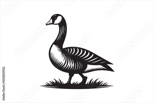 Goose silhouette  vector illustration, Goose silhouette bundle 