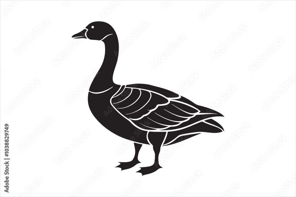 Goose silhouette  vector illustration, Goose silhouette bundle 