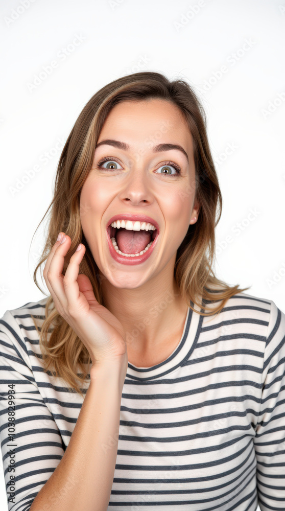 Excited Person in Vibrant Clothes and Joyful Expressions: Colorful Portrait on White Backgrounds for Stock Photography Excited Person in Vibrant Clothes and Joyful Expressions: Colorful Portrait on White Backgrounds for Stock Photography