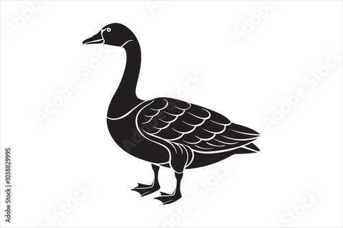 Goose silhouette  vector illustration, Goose silhouette bundle 