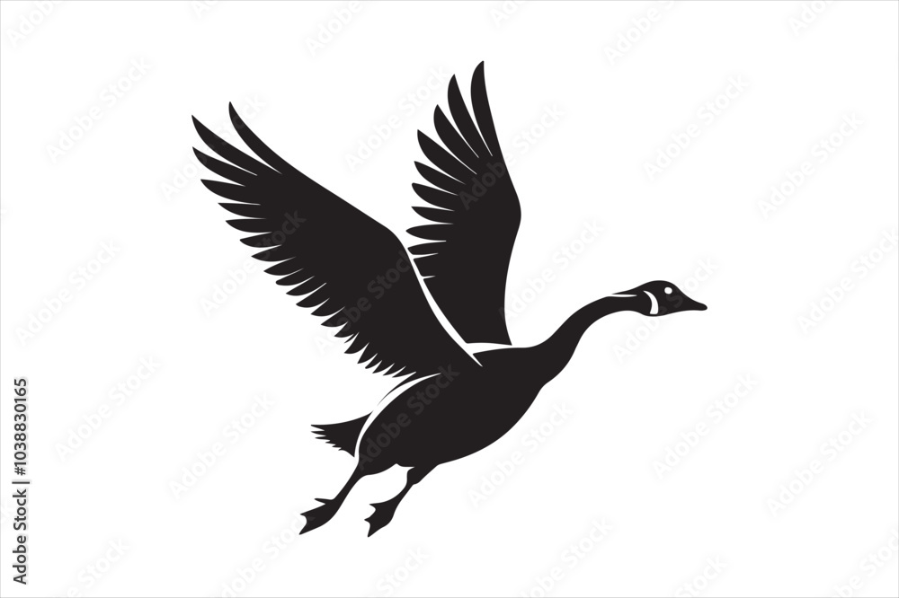 Obraz premium Goose silhouette vector illustration, Goose silhouette bundle 