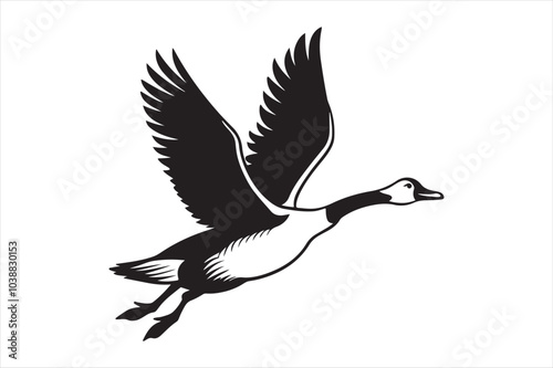 Goose silhouette  vector illustration, Goose silhouette bundle 