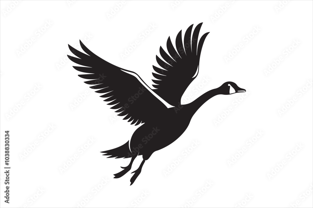 Fototapeta premium Goose silhouette vector illustration, Goose silhouette bundle 