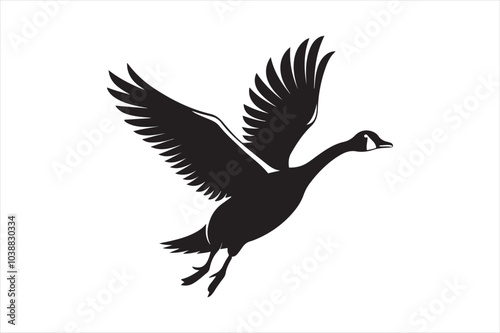 Goose silhouette  vector illustration, Goose silhouette bundle 