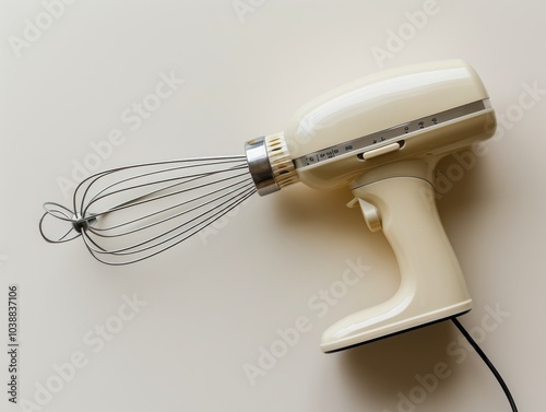 Electric hand mixer isolated on white background photo