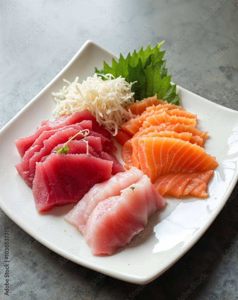 Sashimi Platter: Tuna, Salmon, and Yellowtail Sashimi Platter: Tuna, Salmon, and Yellowtail