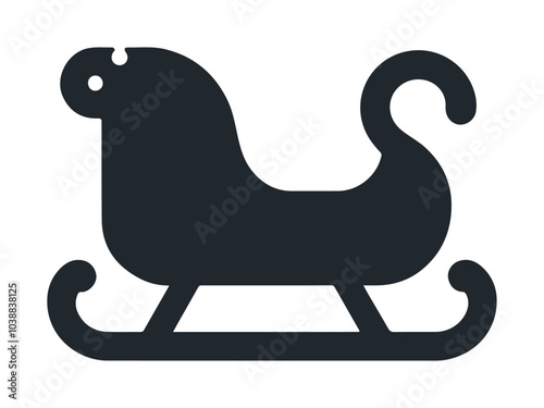 Christmas reindeer flying black silhouette sleigh vector icon design