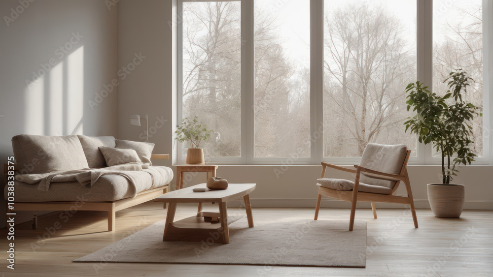 Fototapeta premium Minimalist Scandinavian Interior Design