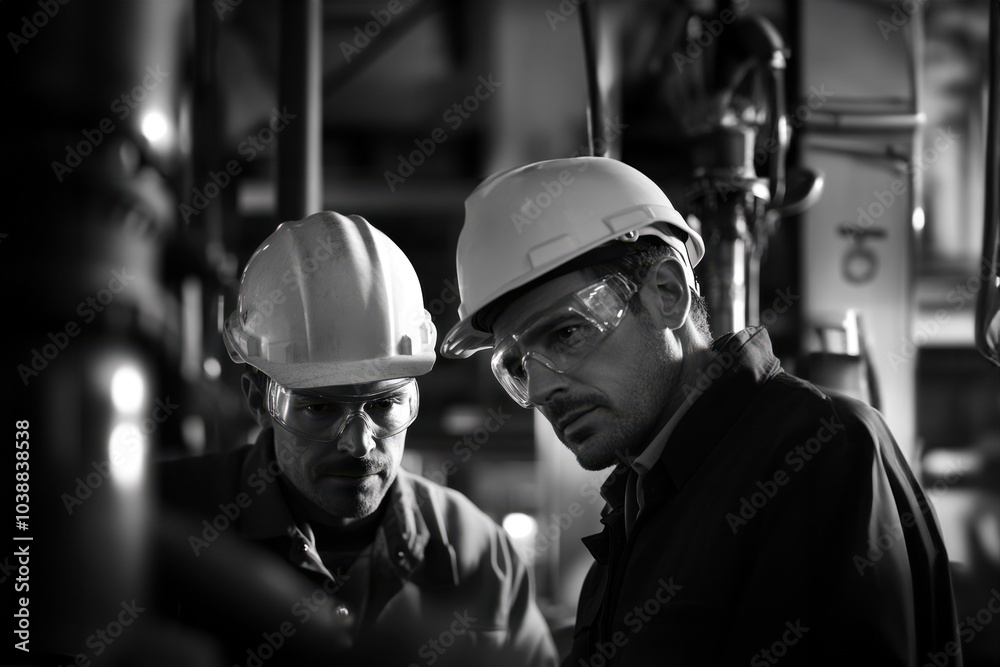 Industrial Engineers Collaborating at a Power Station Industrial Engineers Collaborating at a Power Station