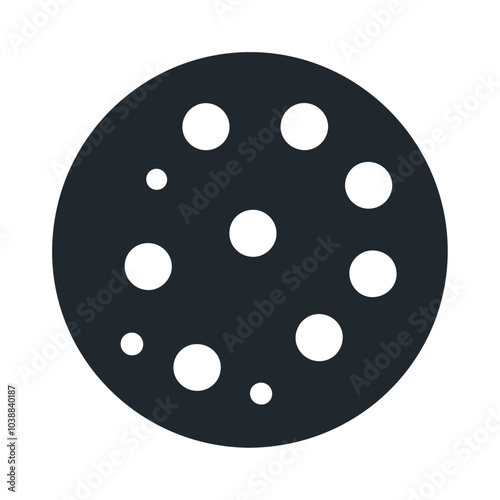 Realistic Christmas black silhouette cookie chips vector icon design