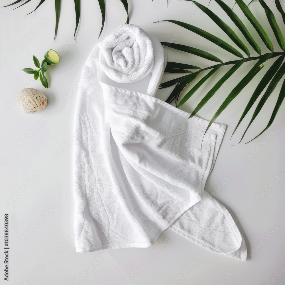 Creating a white beach towel mockup isolated Creating a white beach towel mockup isolated