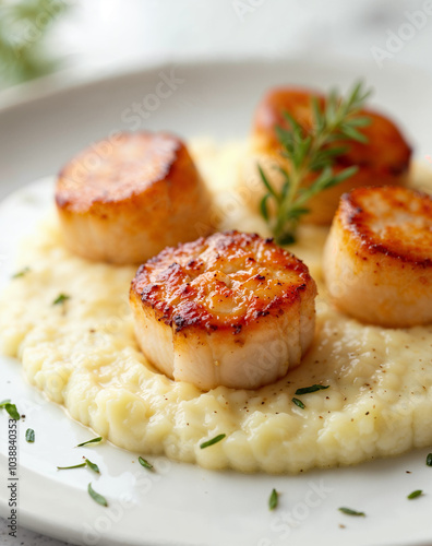 Seared Scallops with Cauliflower Purée