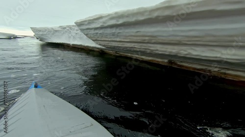 kayaker spends vacation sailing on ice canoe past glaciers