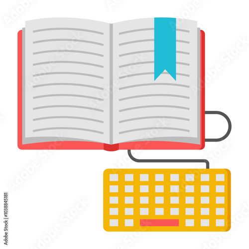 A beautiful design icon of digital book

