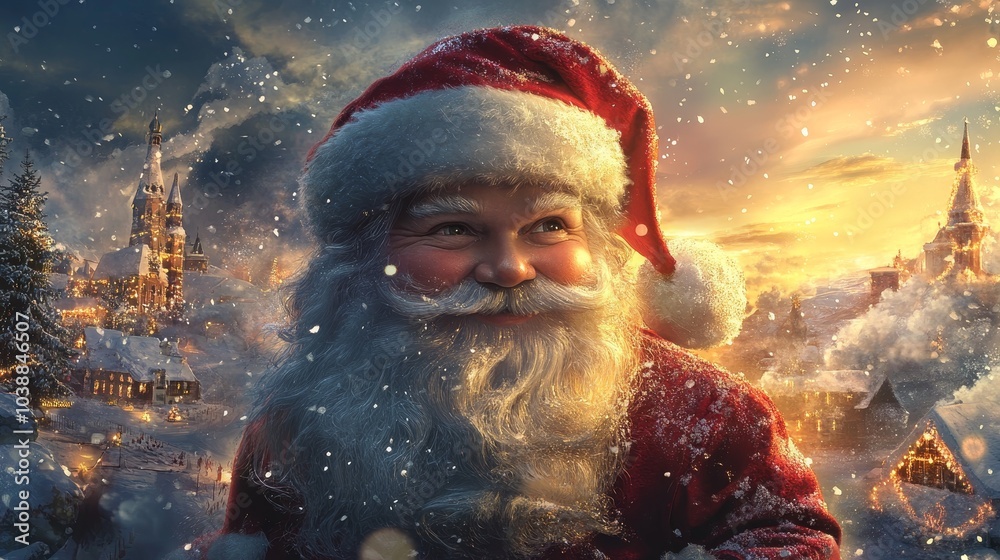 Santa Claus New Year Christmas composition background Santa Claus New Year Christmas composition background