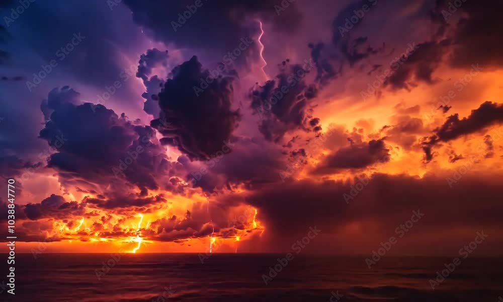 Lightning Storm Over the Ocean Lightning Storm Over the Ocean