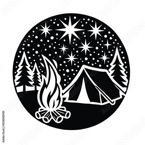 Camping under stars