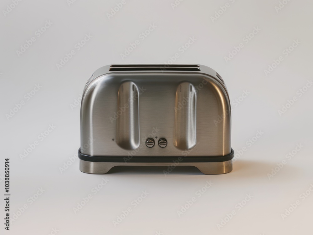 Isolated modern stainless steel toaster on white background Isolated modern stainless steel toaster on white background