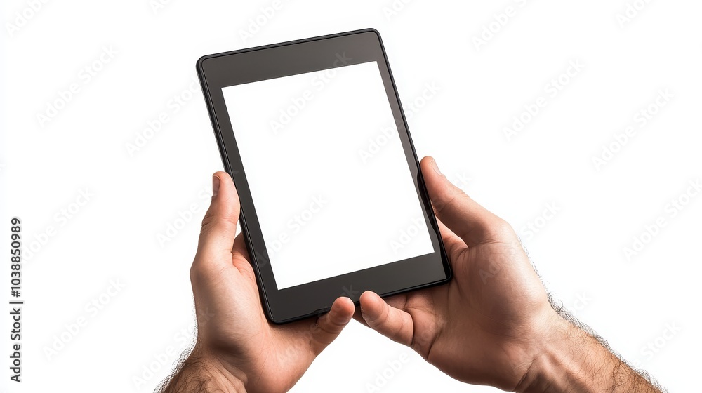 Hands Holding Tablet with Blank Screen, Mockup, Technology, Device, Interface, Digital, Template Hands Holding Tablet with Blank Screen, Mockup, Technology, Device, Interface, Digital, Template