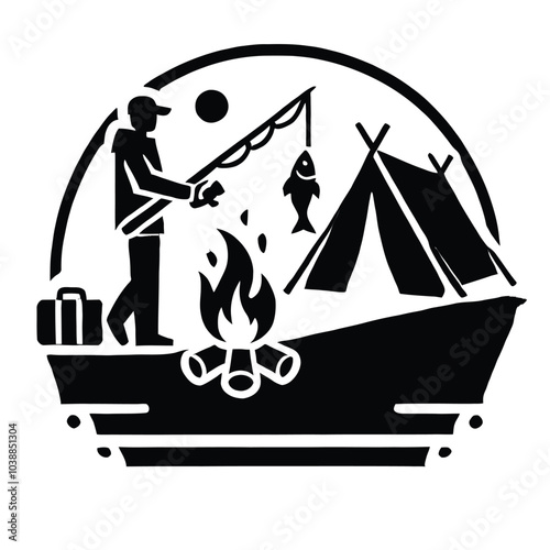 Fishing Silhouette by Camp