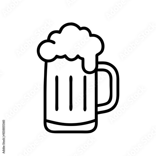 Classic beer mug icon for pubs, bars, and drink-related designs.