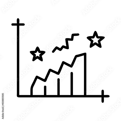 Business graph icon showing upward trends, representing growth and success. photo