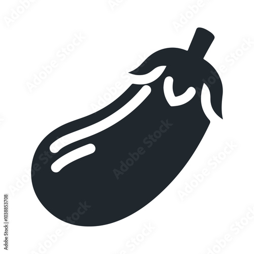 Aubergine vegetable eggplant vector icon design isolated on white