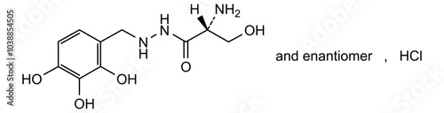 Wallpaper Mural Chemical structure of Benserazide hydrochloride, drug substance Torontodigital.ca
