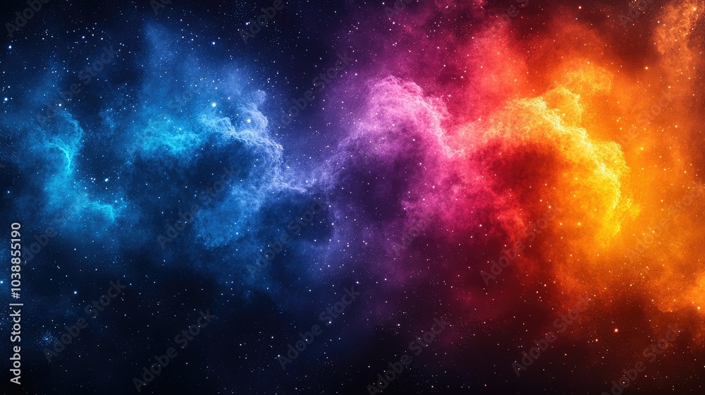 Obraz premium Colorful nebula cloud of gas and dust forming in outer space