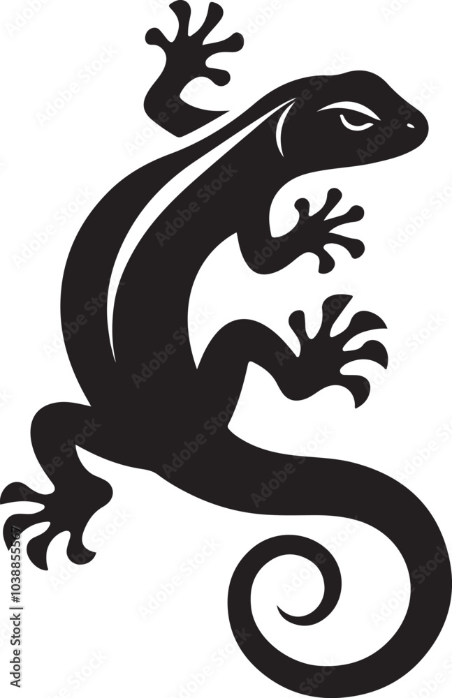 Obraz premium Lizard silhouette vector illustration design and templates