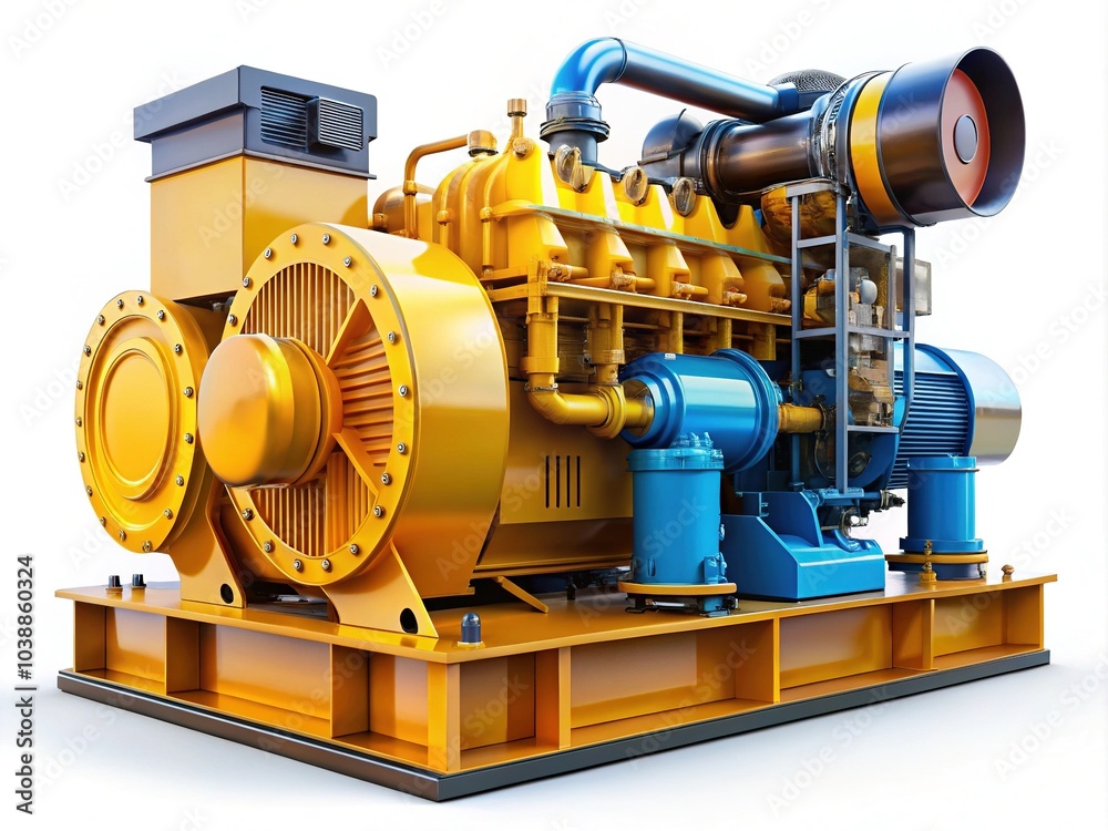 3D model of a diesel engine industrial electric generator designed for enhancing power plant efficiency and energy production capabilities in various applications. 3D model of a diesel engine industrial electric generator designed for enhancing power plant efficiency and energy production capabilities in various applications.