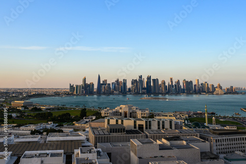 Photography Skyline of Doha - the capital of Qatar.