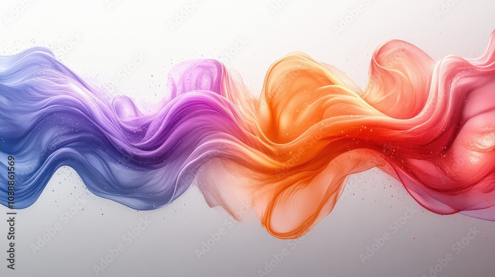 Fototapeta premium Vibrant and dynamic composition of colorful fabric waves in abstract background
