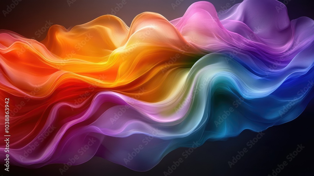 Bright colorful abstract background with flowing fabric waves Bright colorful abstract background with flowing fabric waves
