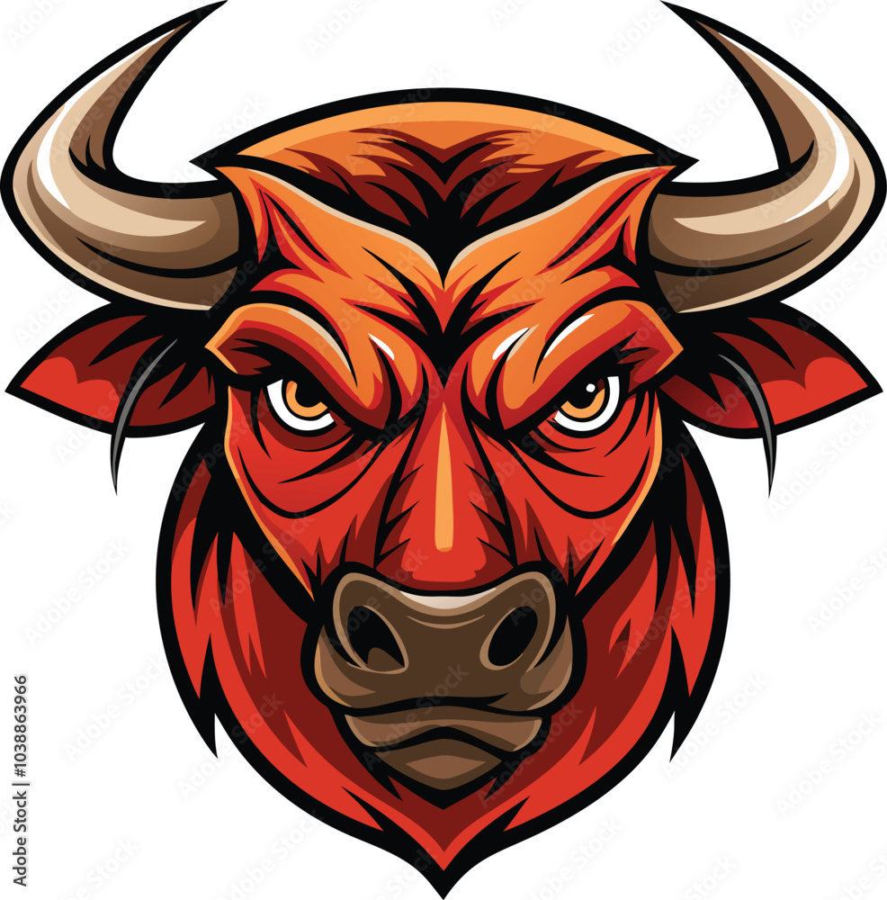 Fototapeta premium Angry Bull Mascot Illustration Design