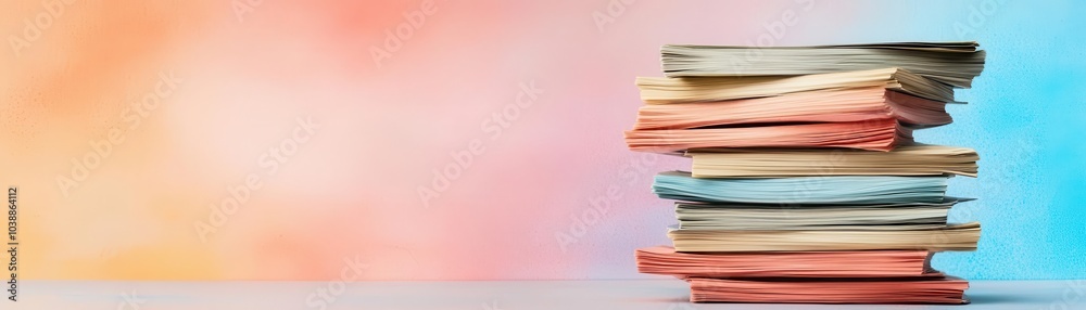 Stacks of cash divided into budget categories, financial planning, Watercolor style Stacks of cash divided into budget categories, financial planning, Watercolor style