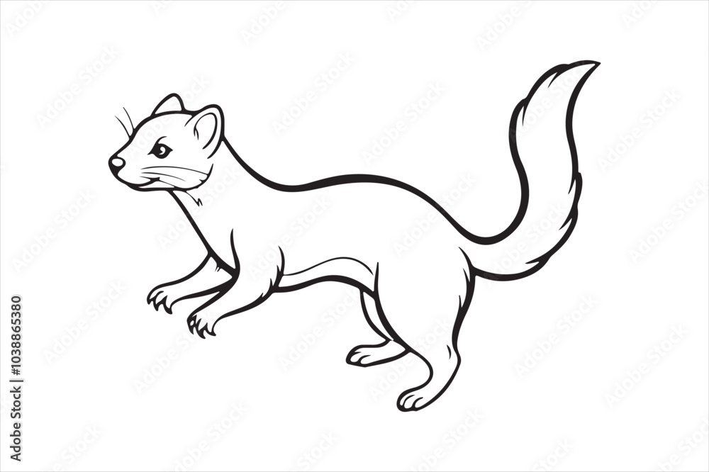 Isolated Pine Marten Silhouette Vector for Apparel, Hoodies, and Printable Graphics Isolated Pine Marten Silhouette Vector for Apparel, Hoodies, and Printable Graphics