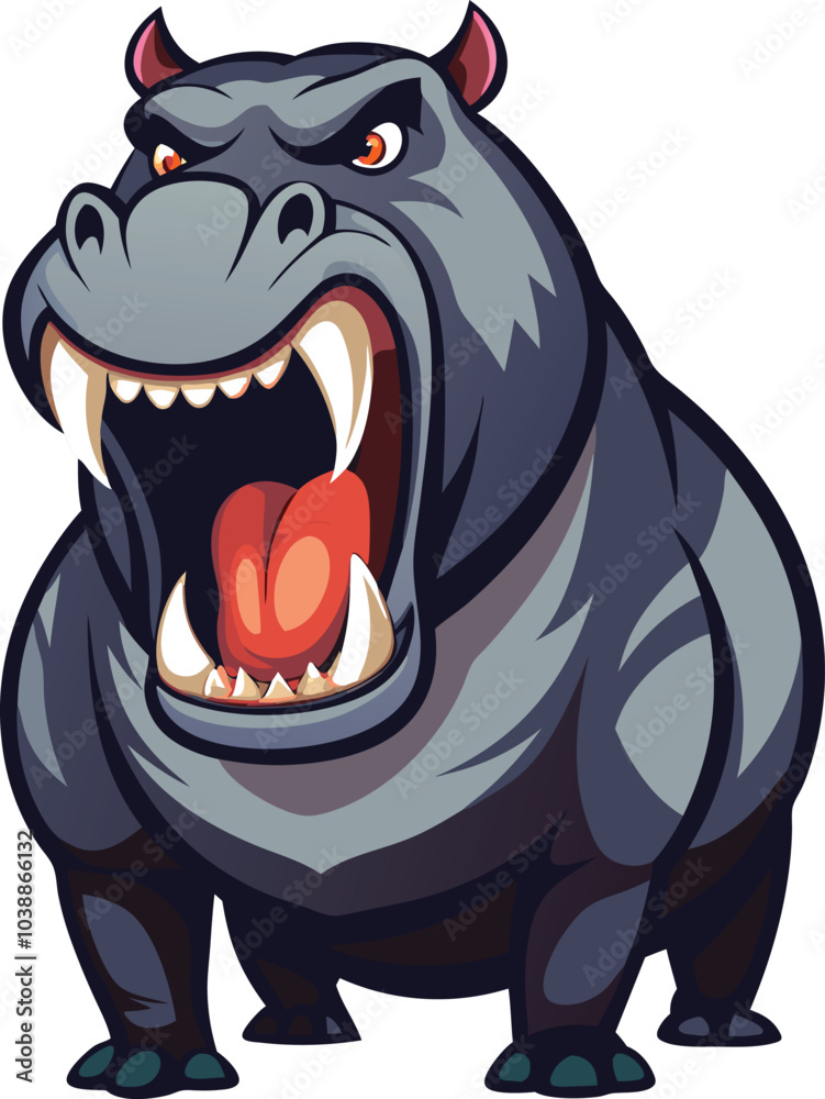 Obraz premium hippo logo illustration